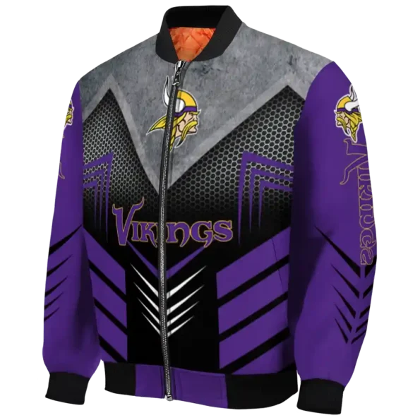minnesota vikings arrow layer purple black bomber jacket best selling