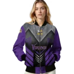 minnesota vikings arrow layer purple black bomber jacket best selling
