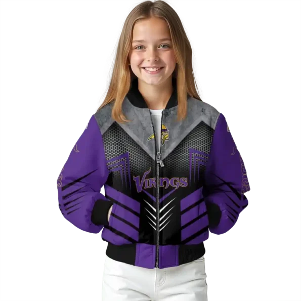 minnesota vikings arrow layer purple black bomber jacket top rated