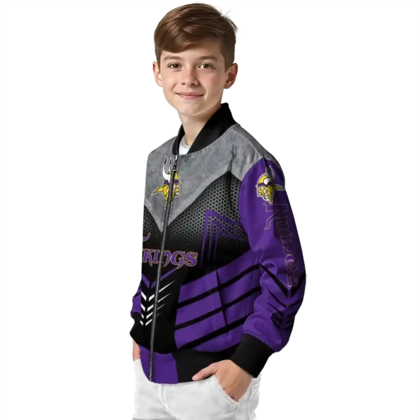 minnesota vikings arrow layer purple black bomber jacket trendy