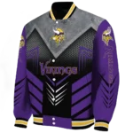 minnesota vikings arrow layer purple black varsity jacket best selling