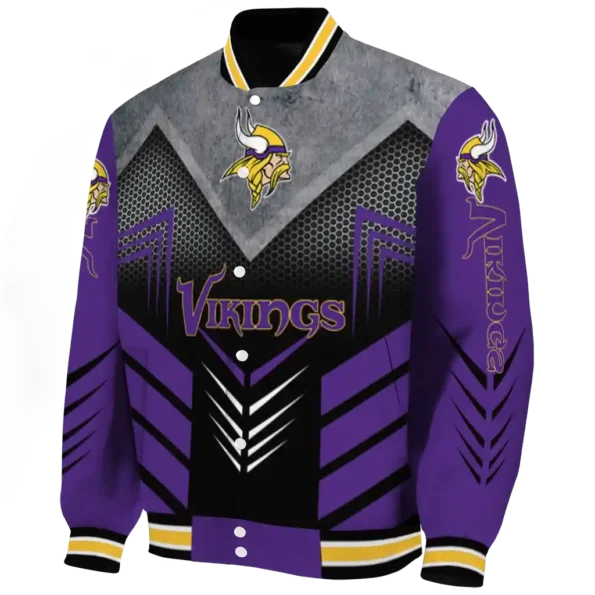minnesota vikings arrow layer purple black varsity jacket best selling