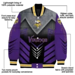 minnesota vikings arrow layer purple black varsity jacket best selling