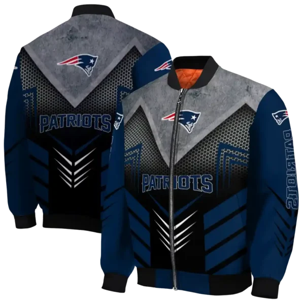 new england patriots arrow layer blue black bomber jacket fashion forward