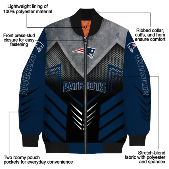 new england patriots arrow layer blue black bomber jacket new arrival