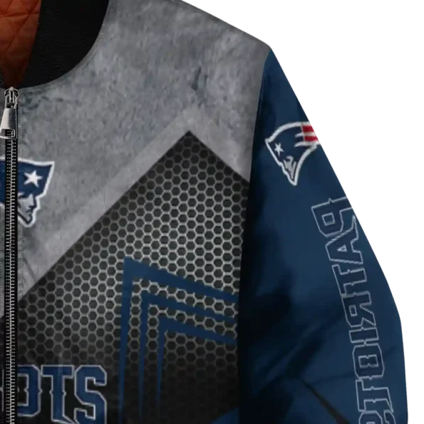 new england patriots arrow layer blue black bomber jacket premium grade
