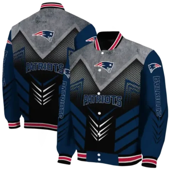 new england patriots arrow layer blue black varsity jacket fashion forward