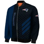 new england patriots triple side stripes blue black bomber jacket best selling
