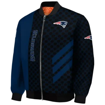 new england patriots triple side stripes blue black bomber jacket best selling