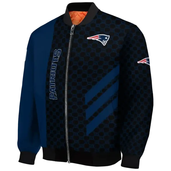 new england patriots triple side stripes blue black bomber jacket best selling
