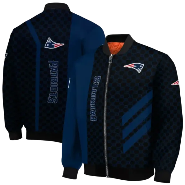 new england patriots triple side stripes blue black bomber jacket fashion forward
