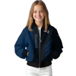 new england patriots triple side stripes blue black bomber jacket best selling