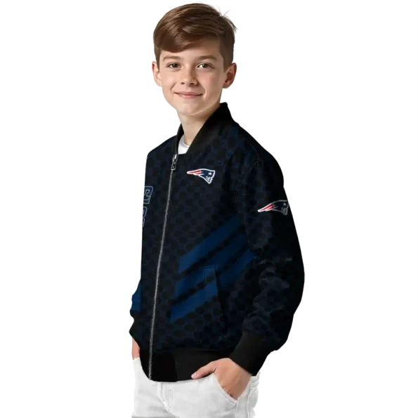 new england patriots triple side stripes blue black bomber jacket trendy