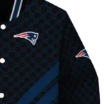 new england patriots triple side stripes blue black varsity jacket best selling