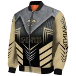 new orleans saints arrow layer gold black bomber jacket best selling