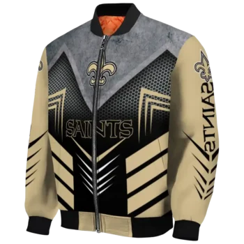 new orleans saints arrow layer gold black bomber jacket best selling