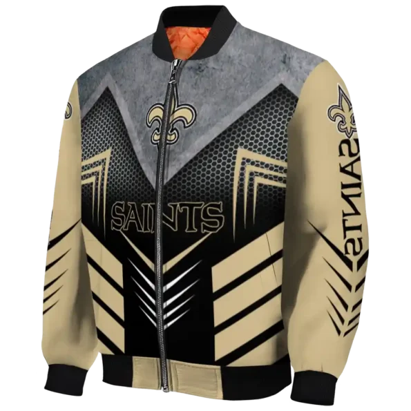 new orleans saints arrow layer gold black bomber jacket best selling
