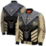 new orleans saints arrow layer gold black bomber jacket best selling