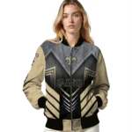 new orleans saints arrow layer gold black bomber jacket best selling