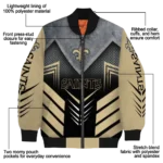 new orleans saints arrow layer gold black bomber jacket best selling