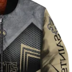 new orleans saints arrow layer gold black bomber jacket best selling