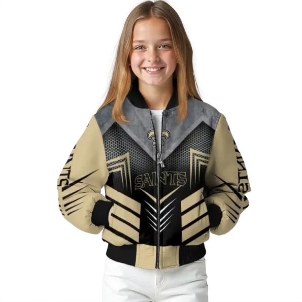 new orleans saints arrow layer gold black bomber jacket top rated