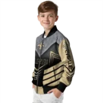 new orleans saints arrow layer gold black bomber jacket best selling