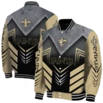new orleans saints arrow layer gold black varsity jacket best selling