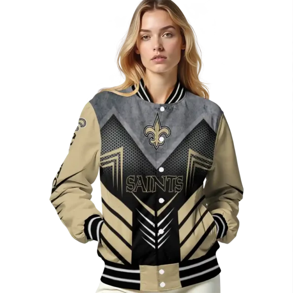 new orleans saints arrow layer gold black varsity jacket latest model