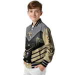 new orleans saints arrow layer gold black varsity jacket best selling