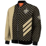 new orleans saints triple side stripes gold black bomber jacket best selling