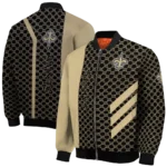 new orleans saints triple side stripes gold black bomber jacket best selling