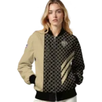 new orleans saints triple side stripes gold black bomber jacket best selling