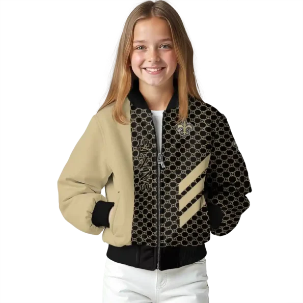 new orleans saints triple side stripes gold black bomber jacket top rated