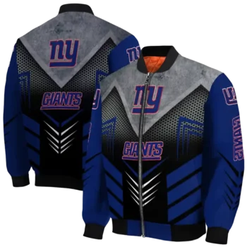 new york giants arrow layer blue black bomber jacket fashion forward