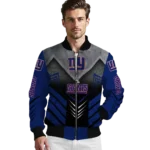 new york giants arrow layer blue black bomber jacket best selling