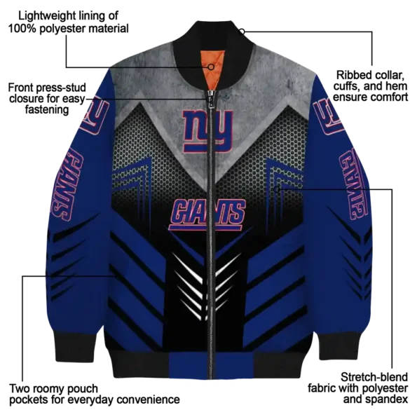 new york giants arrow layer blue black bomber jacket new arrival