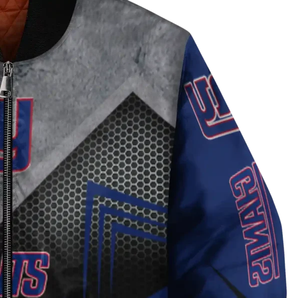 new york giants arrow layer blue black bomber jacket premium grade
