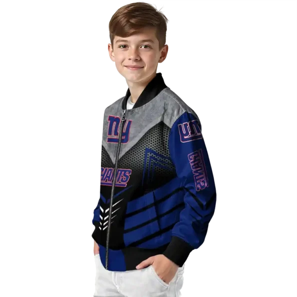 new york giants arrow layer blue black bomber jacket trendy