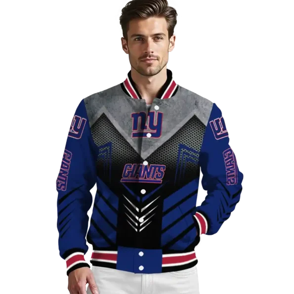 new york giants arrow layer blue black varsity jacket high quality