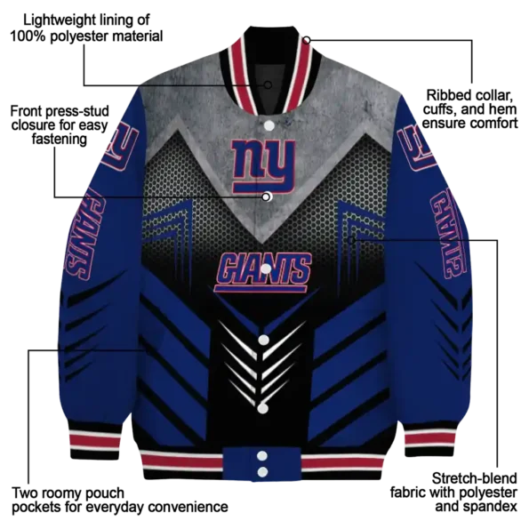new york giants arrow layer blue black varsity jacket new arrival
