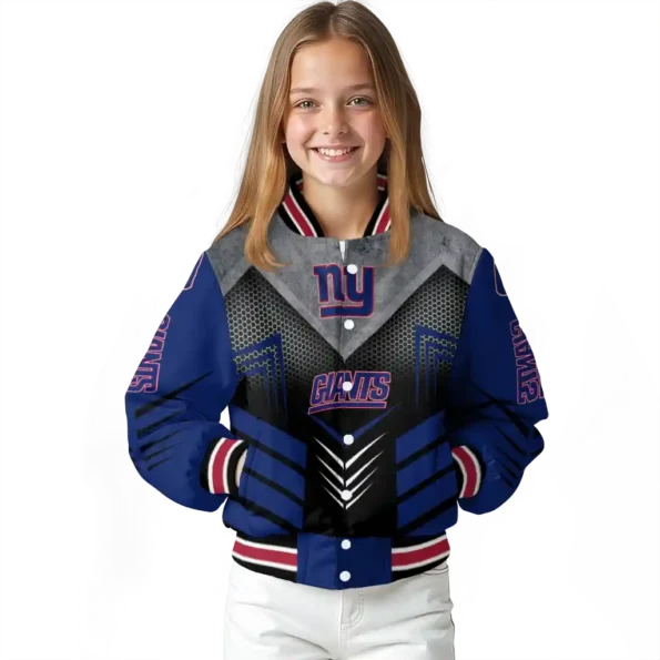 new york giants arrow layer blue black varsity jacket top rated