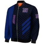 new york giants triple side stripes blue black bomber jacket best selling