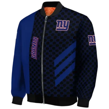 new york giants triple side stripes blue black bomber jacket best selling