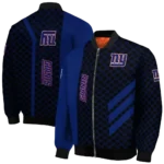 new york giants triple side stripes blue black bomber jacket best selling