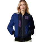 new york giants triple side stripes blue black bomber jacket best selling