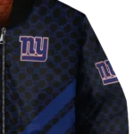 new york giants triple side stripes blue black bomber jacket best selling