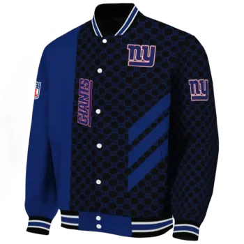 new york giants triple side stripes blue black varsity jacket best selling