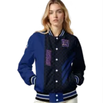new york giants triple side stripes blue black varsity jacket best selling