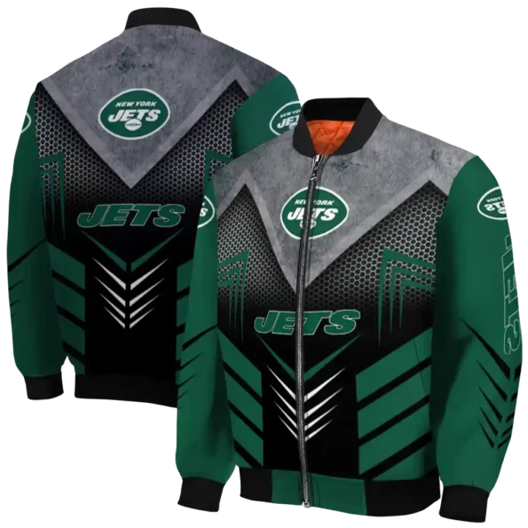 new york jets arrow layer green black bomber jacket fashion forward